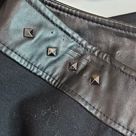 Tahari ASL Mini Skirt Women's 14W‎ Black Leather Studded  Detailed Plus Size - Picture 9 of 9